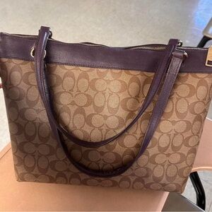 Elegant Brown and Purple COACH Bag